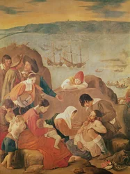 Cura delle donne dopo la battaglia alla riconquista della Baia di San Salvador, Brasile